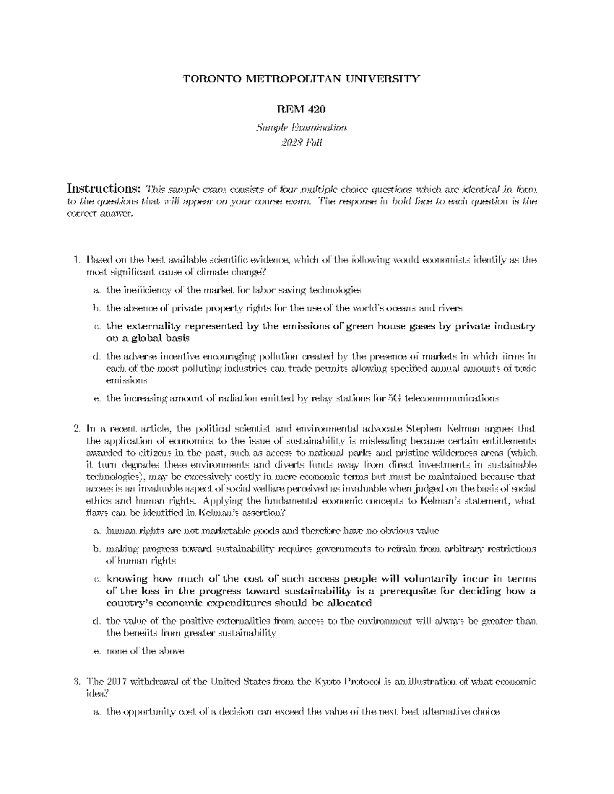 REM420 Sample Exam - REM 420 - Studocu