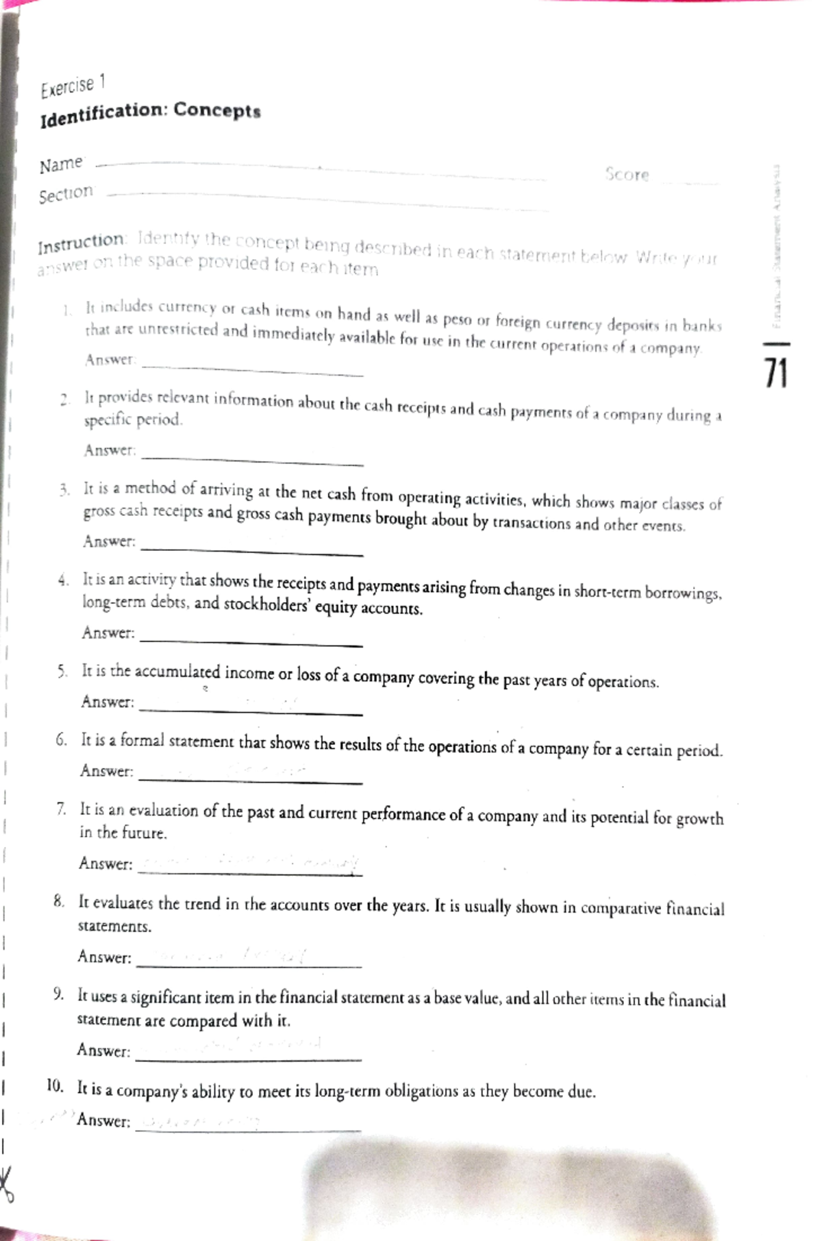 Fin Man-Chap2C - Exercise 1 Tdentification: Concepts Name Section ...