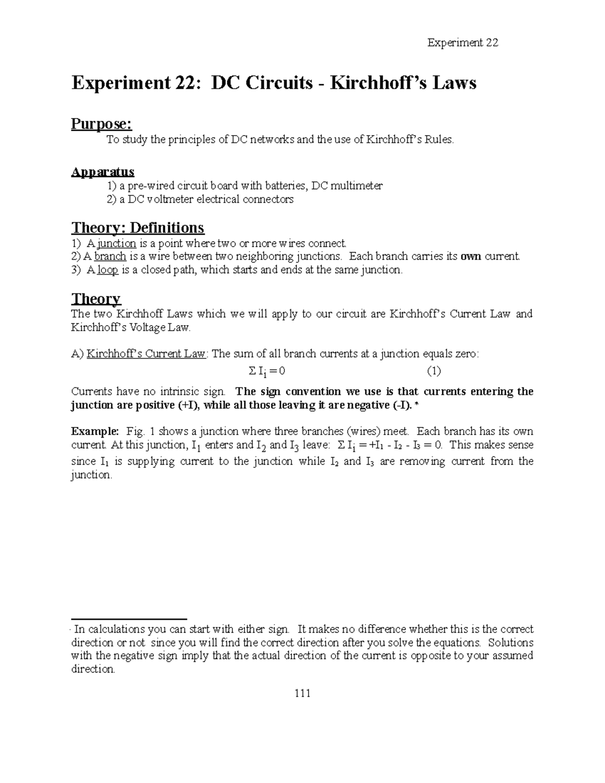 22 DC Circuits - Lecture notes 8 - Revised 4/ Experiment 22: DC ...