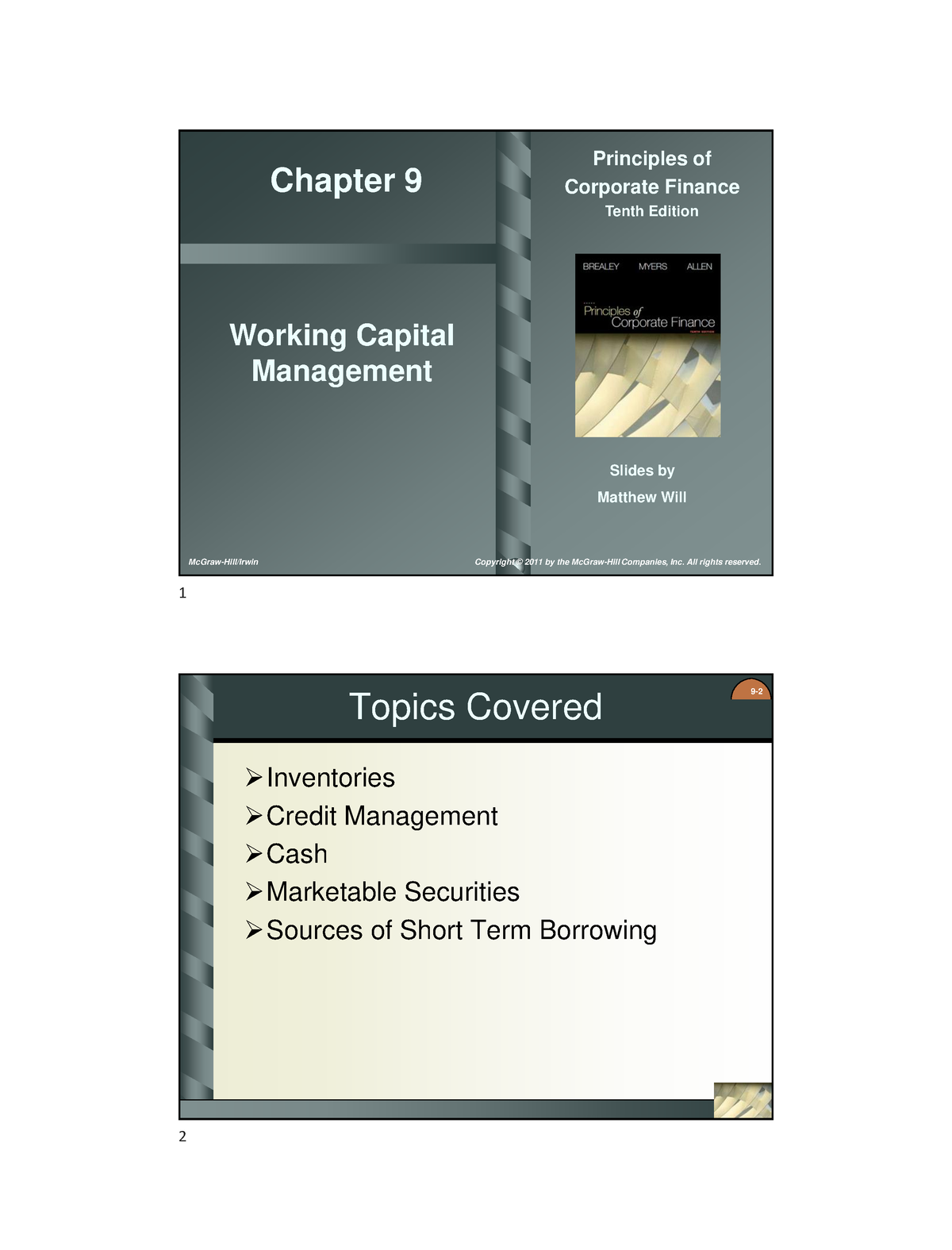 working capital management term paper