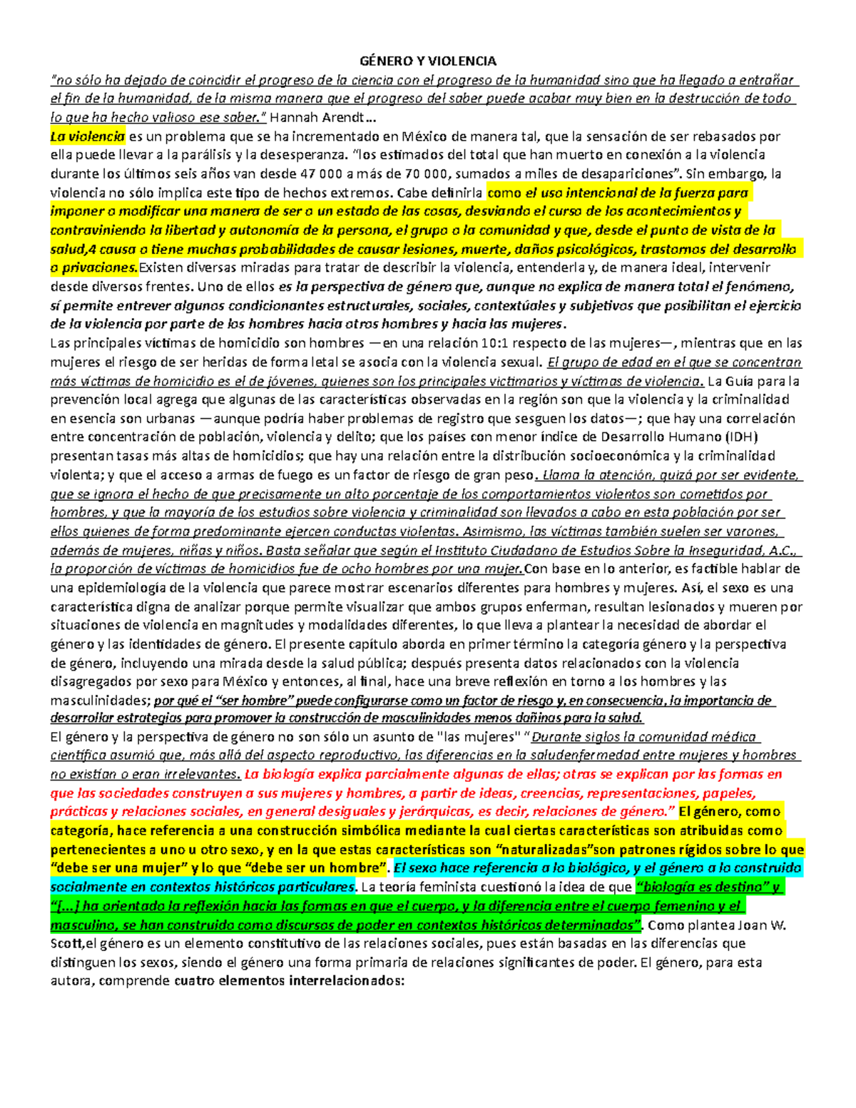 Género Y Violencia APUNTES - GÉNERO Y VIOLENCIA "no sólo ha dejado de ...