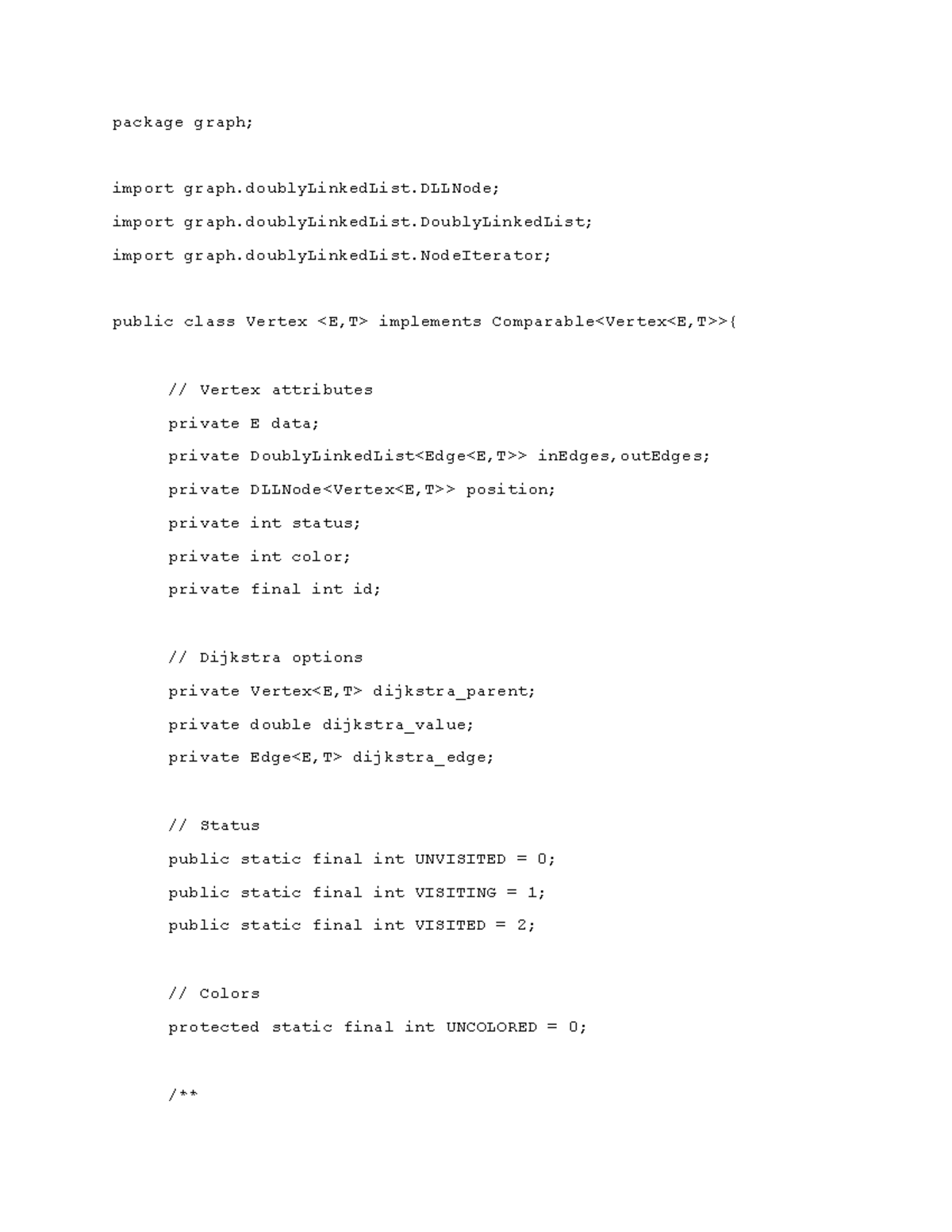 Java Edge - Java - package graph; import graph.doublyLinkedList; import ...