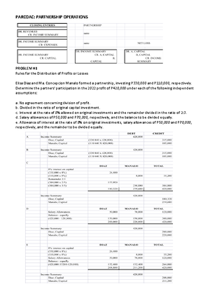 Parcoac study notes - PARTNERSHIP AND CORPORATION ACCONTING – PRELIM ...