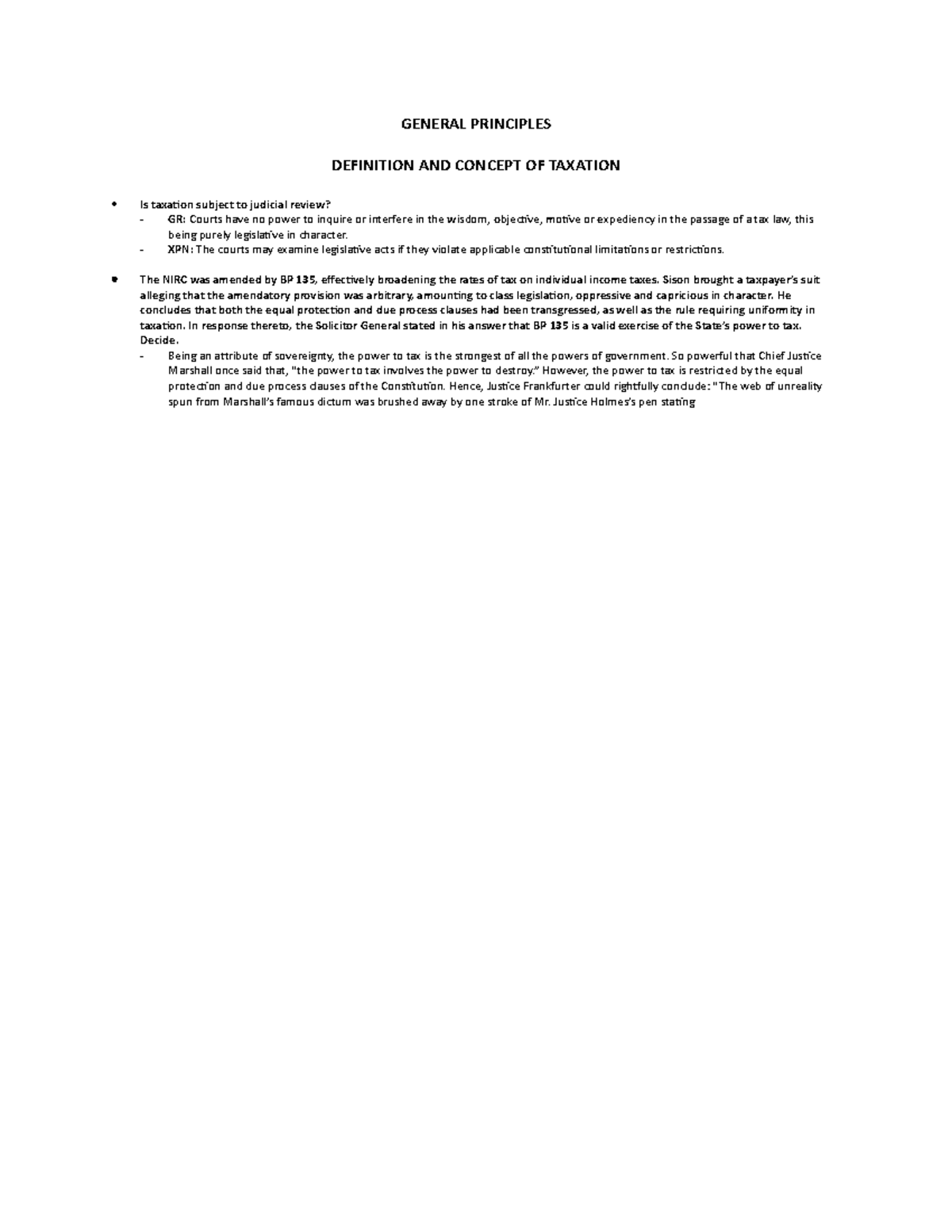 Taxation Gen Prin 8 GENERAL PRINCIPLES DEFINITION AND CONCEPT OF 
