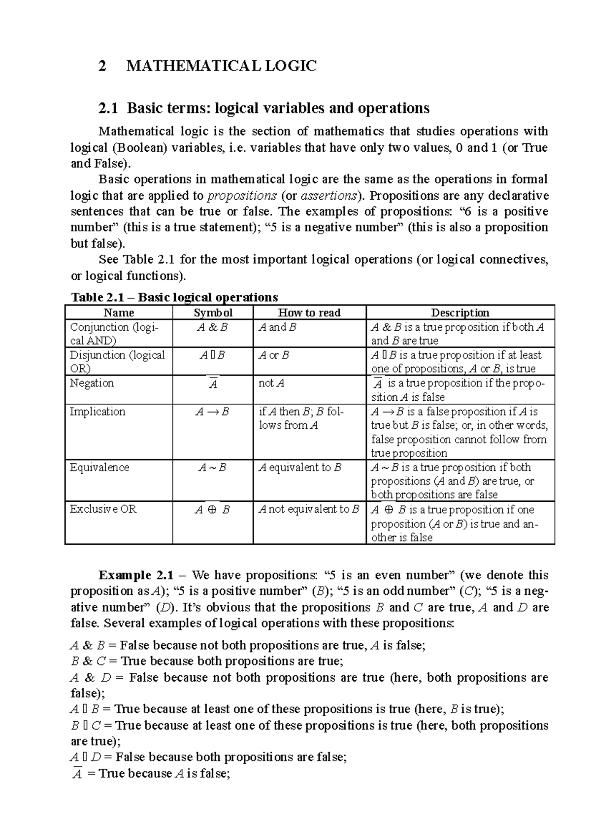 MMIP 1 2 - test - 2 MATHEMATICAL LOGIC 2 Basic terms: logical variables ...