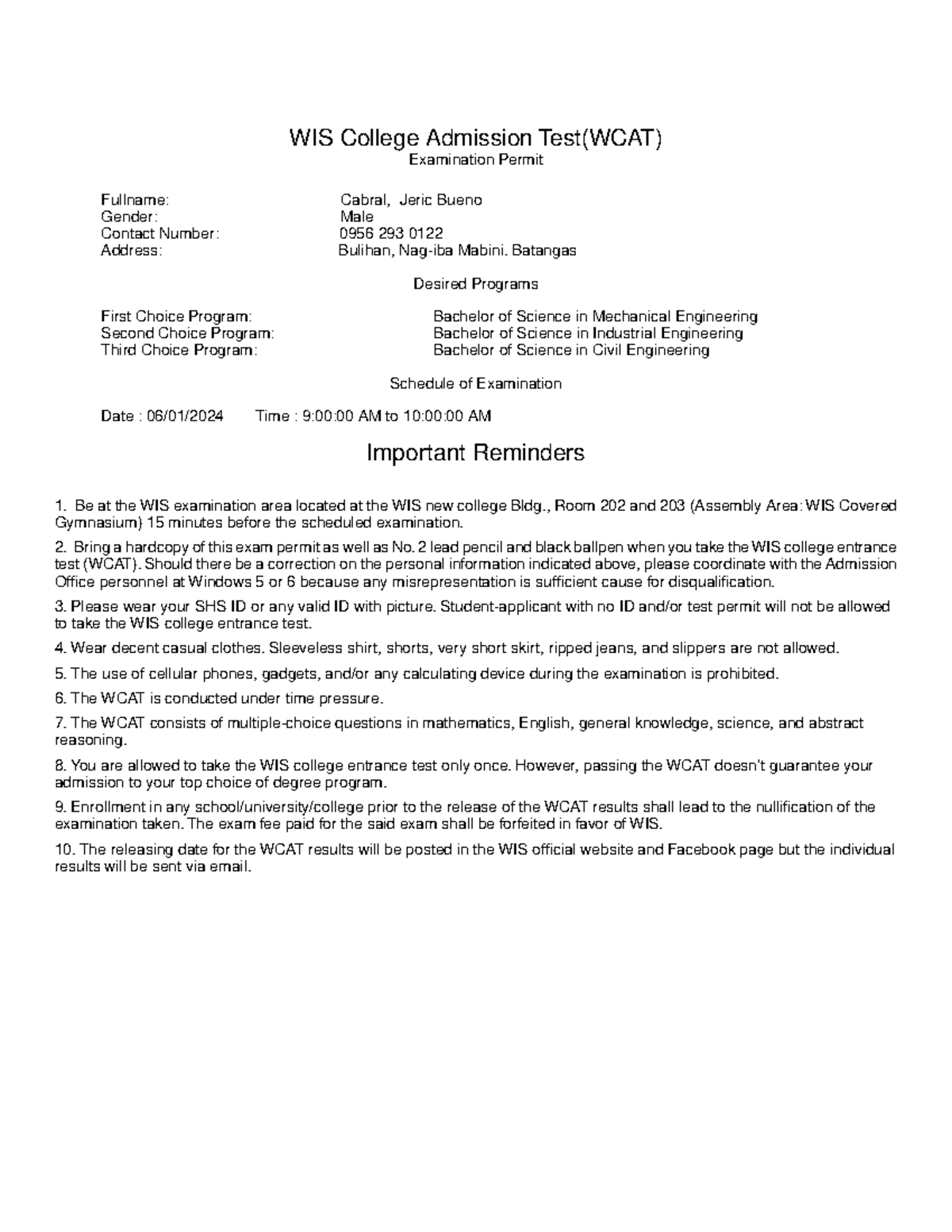 1db12675 d898 4044 a6d7 a66909698 a86 - WIS College Admission Test(WCAT ...