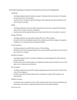 Construction Fundamental Notes 2 - CONSTRUCTION FUNDAMENTALS Materials ...