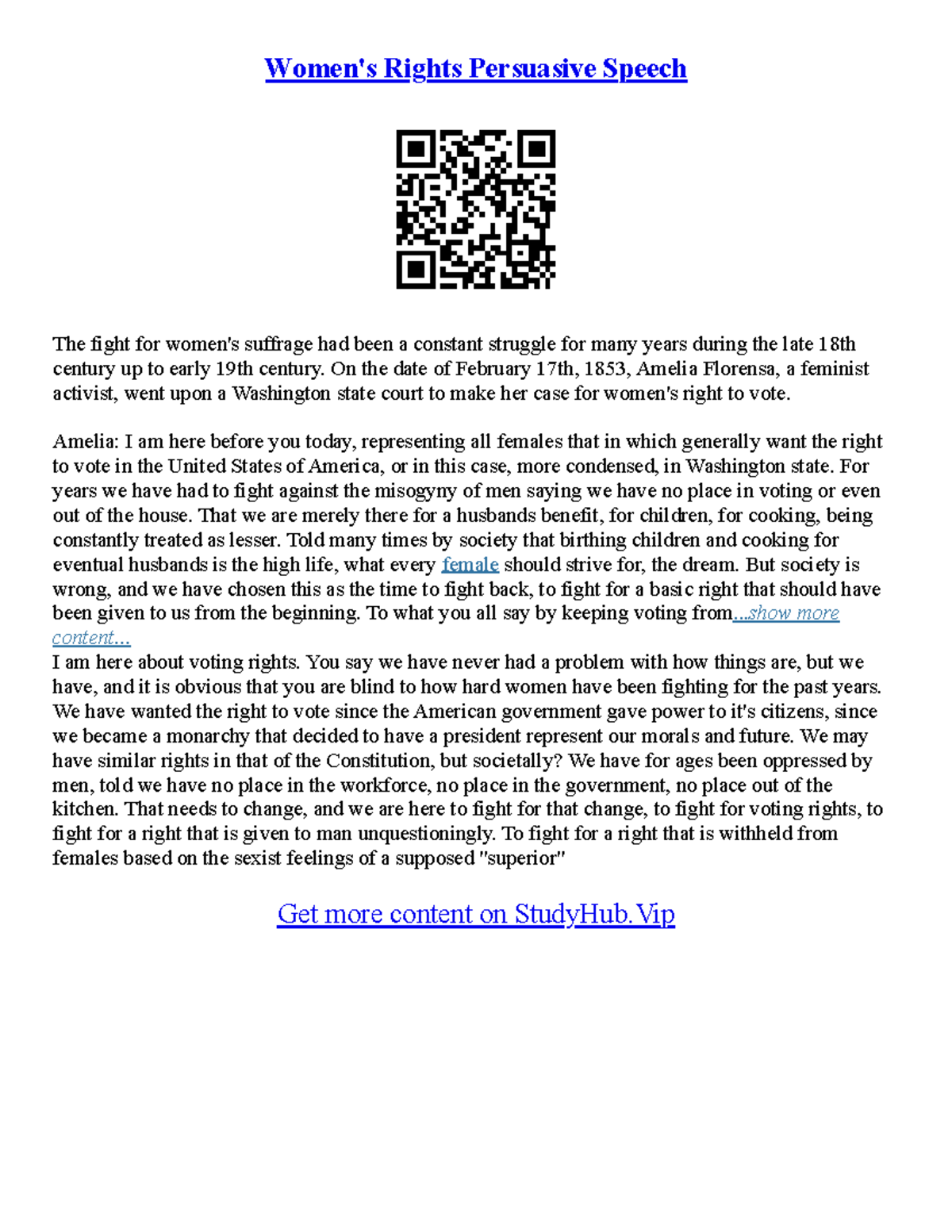 women's rights persuasive essay