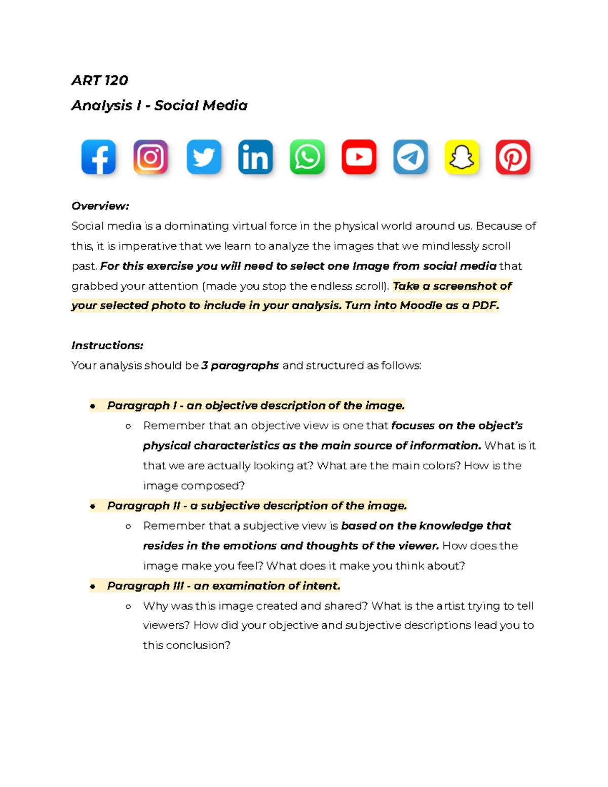 ART 120 - Analysis I - Social Media - ART 120 Analysis I - Social Media ...