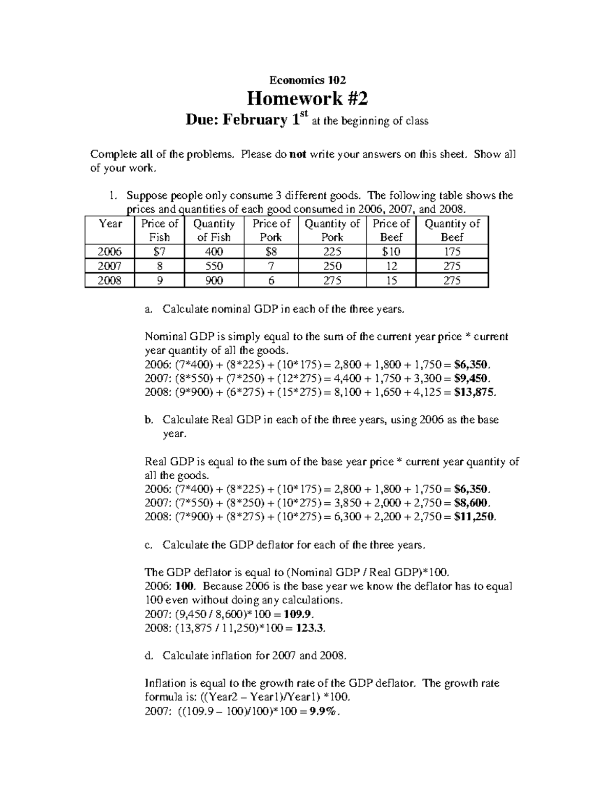 Web Practice Questions 1 - Economics 102 Homework Due: February 1 St At ...