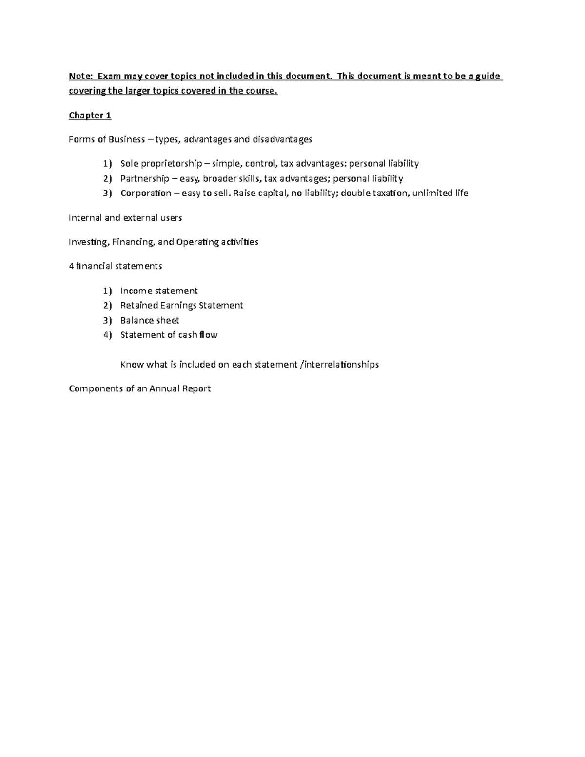 Exam 1 Review Document - Note: Exam may cover topics not included in ...