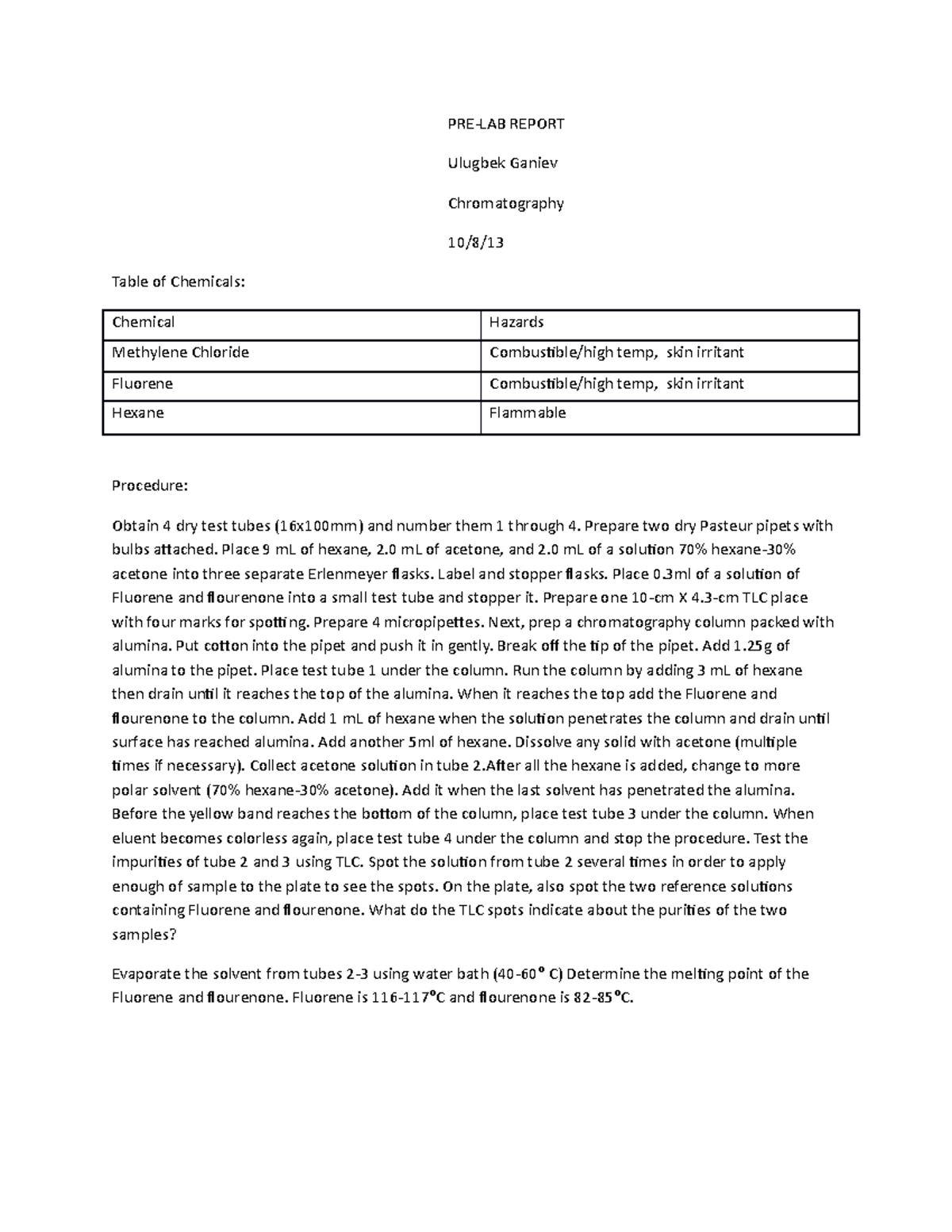 Pre lab 4 - Laboratory assignment - PRE-LAB REPORT Ulugbek Ganiev ...