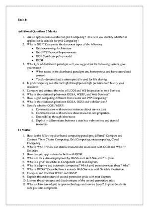 Unit-1 Parallel and Distributed Computing Summary of Grid Computing ...