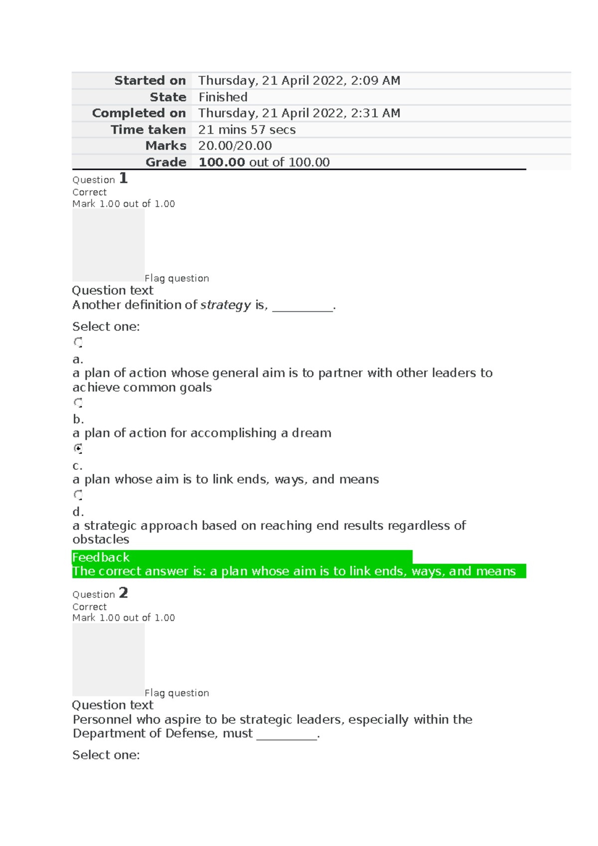 Bus 4405 Unit 3 Graded Quiz - Started On Thursday, 21 April 2022, 2:09 ...