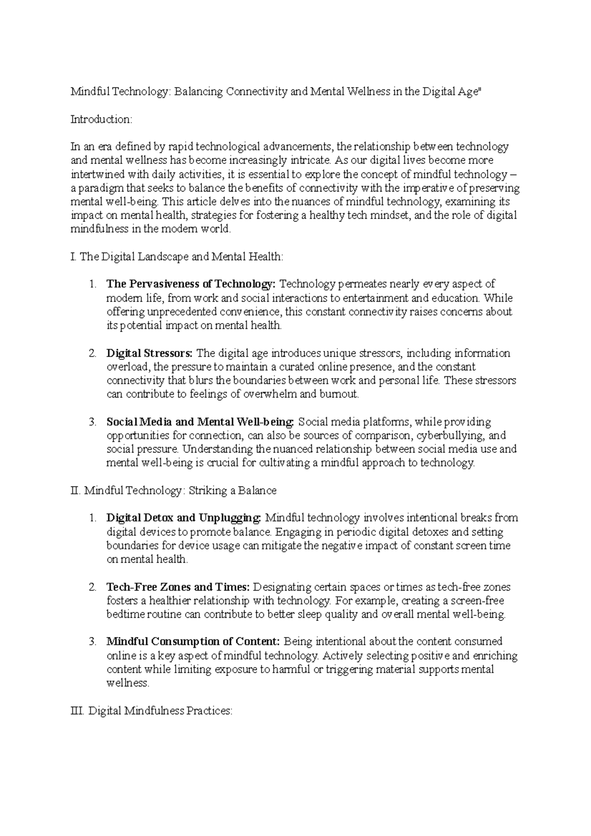 Mindful Technology - this is my study case - Mindful Technology ...