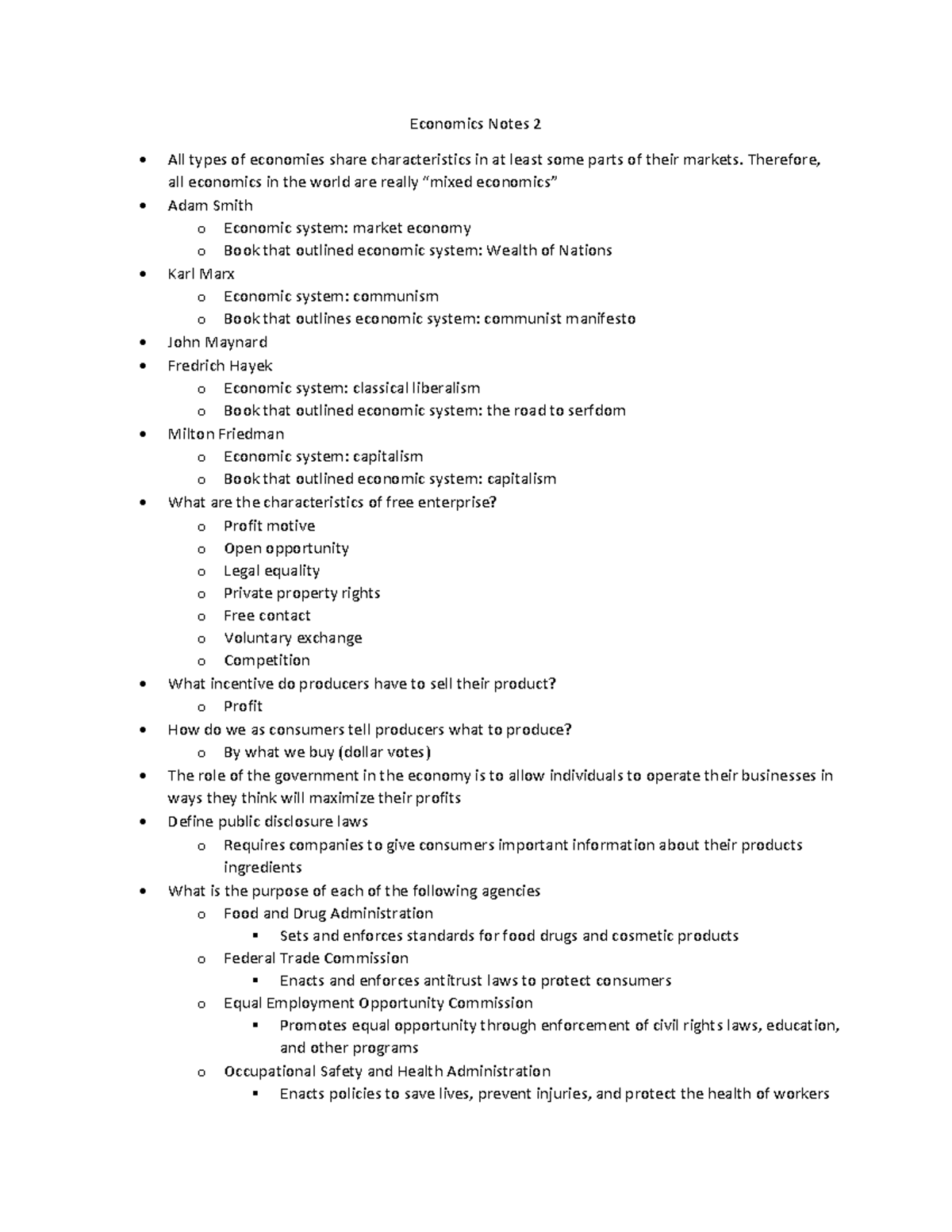 Economics Notes 2 - Therefore, all economics in the world are really ...