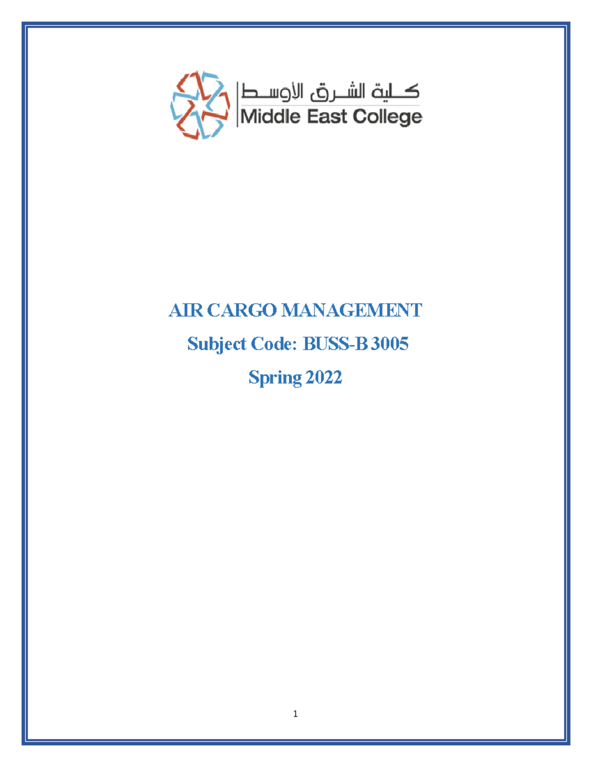 Air cargo report I have presented solution to problem. AIR CARGO