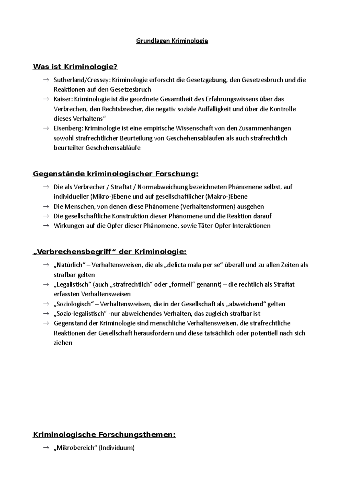 Grundlagen Kriminologie - Kriminalstatistik, Dunkelfeldforschung) o ...