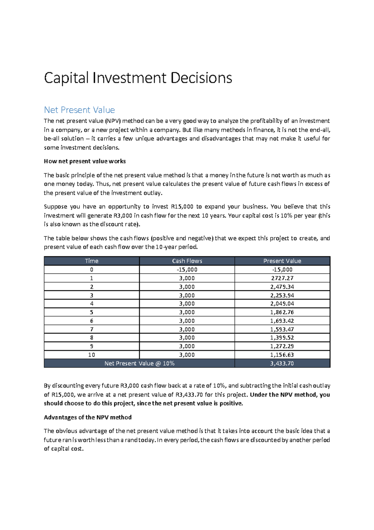 Capital Investment Decisions Walkthrough - Practice Question - Capital ...