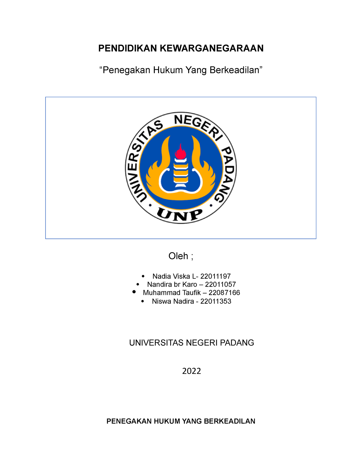 Penegakan Hukum YANG Berkeadilan - PENDIDIKAN KEWARGANEGARAAN ...