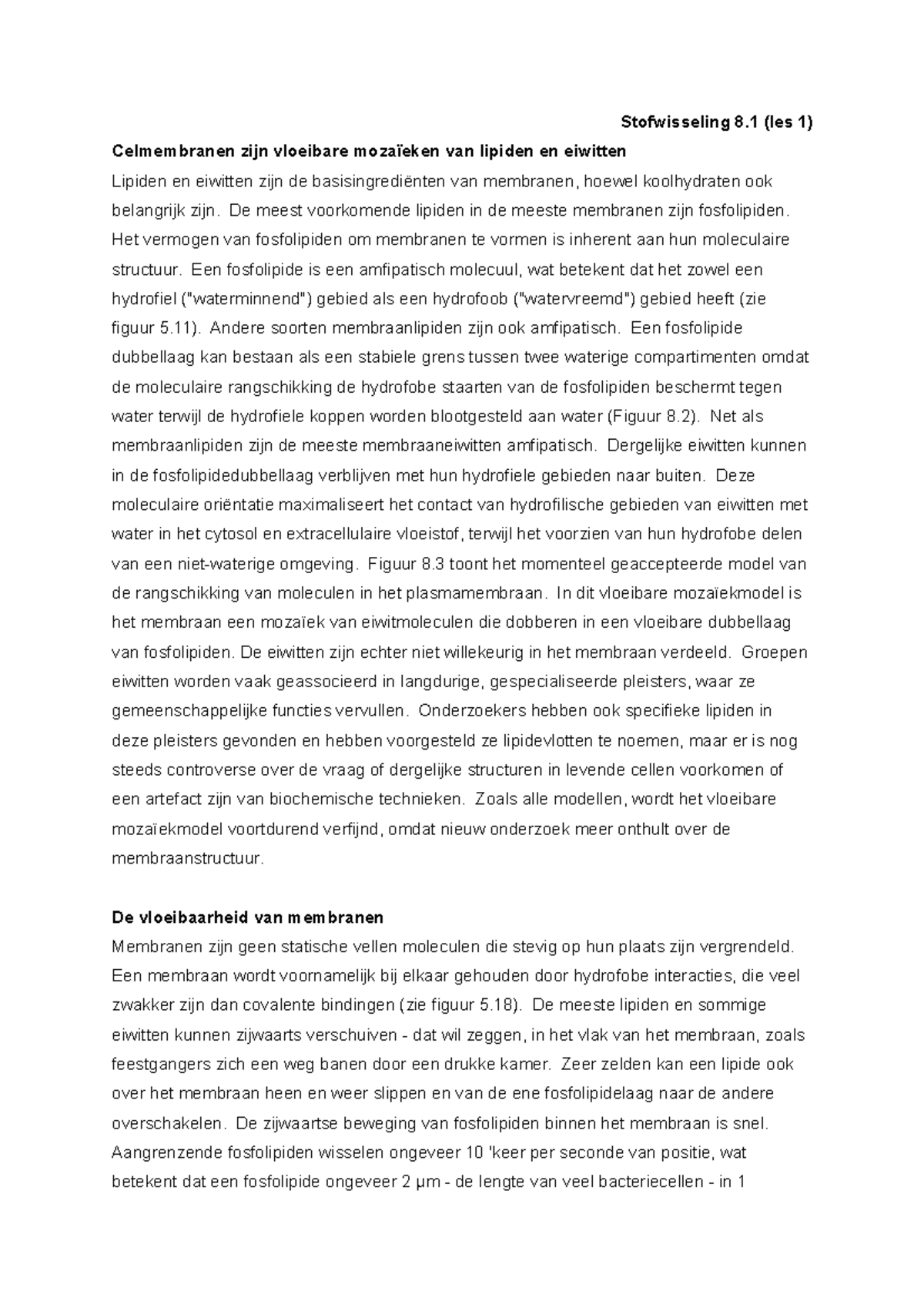 8.1 stofwisseling samenvatting hoofdstuk 8.1 geheel vertaalt van