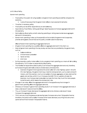 Macro-economic unit 1 introduction - Introduction Welcome to Unit 1! He ...