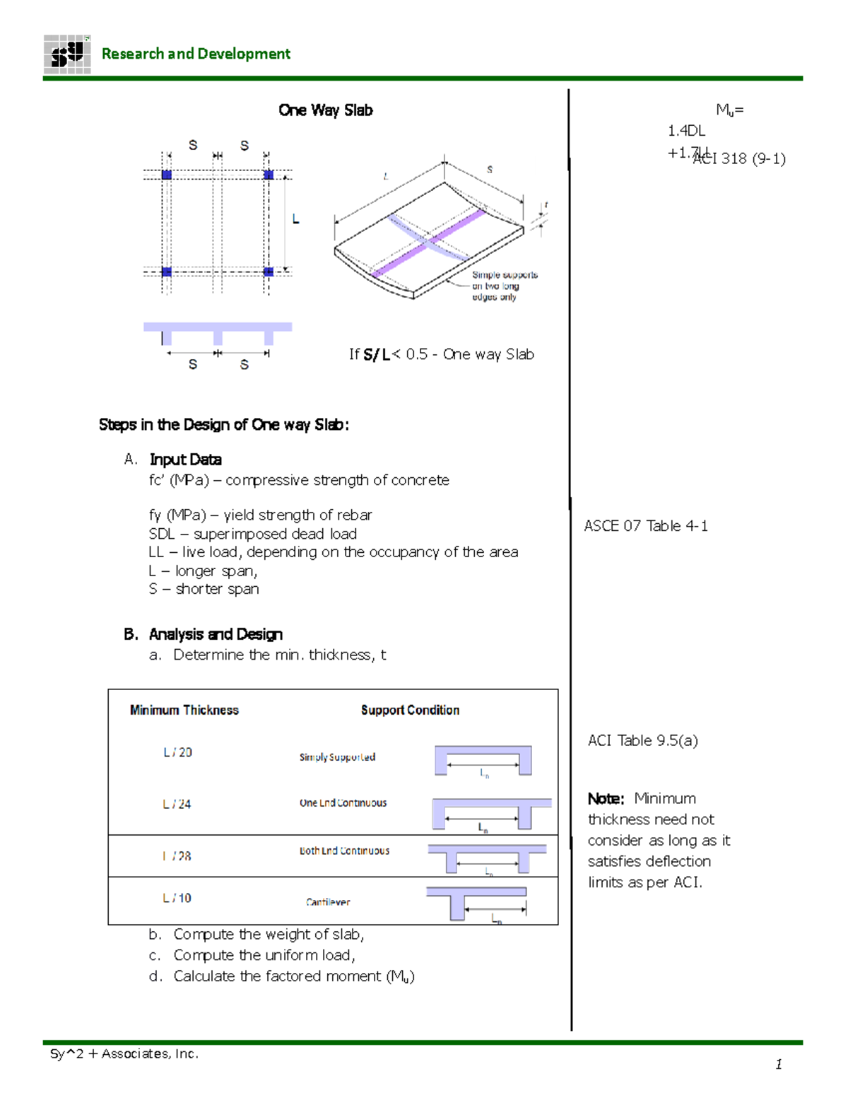 One Way Slab Design Calculation Design Talk