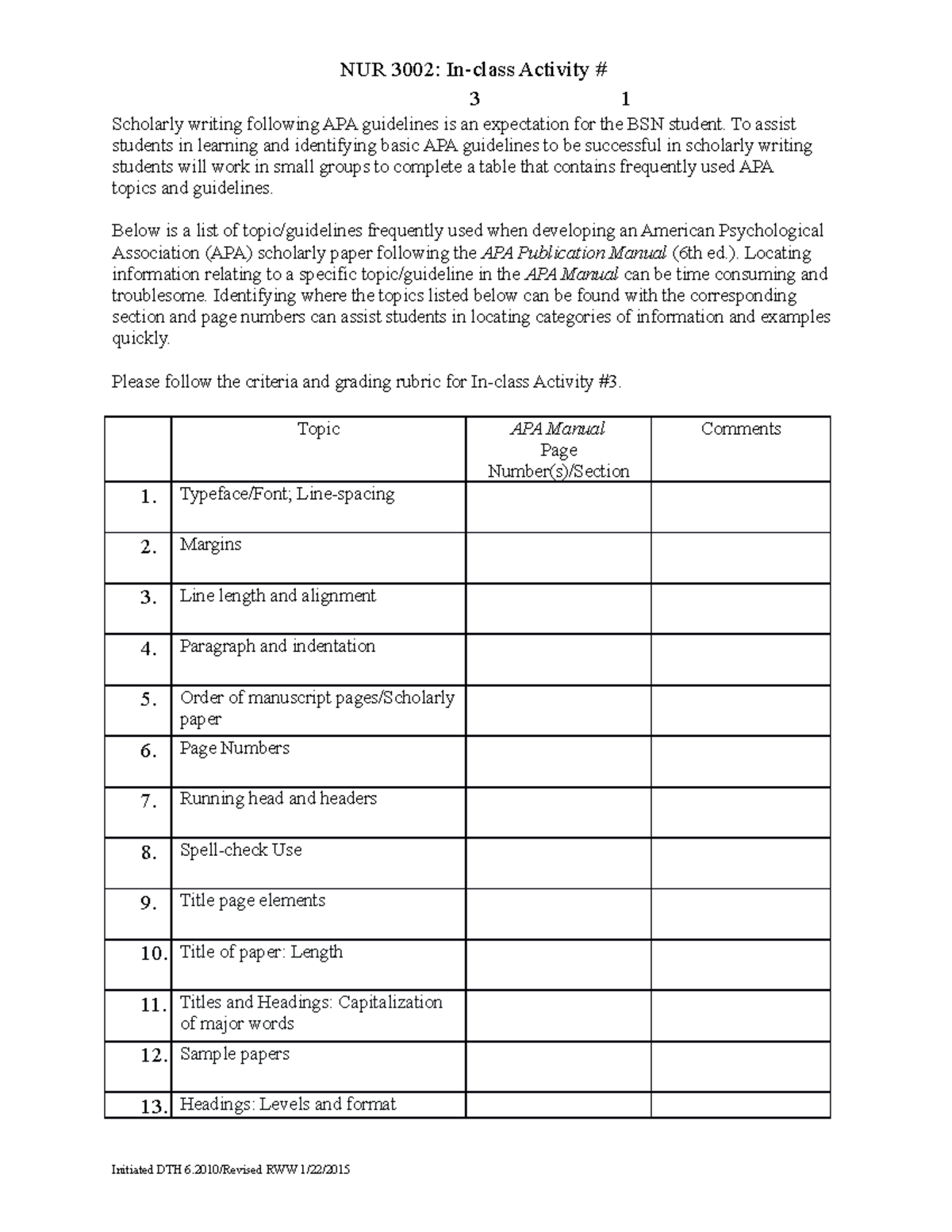 APA Table(2) - stuff - MUSC 1300 - NSU - Studocu