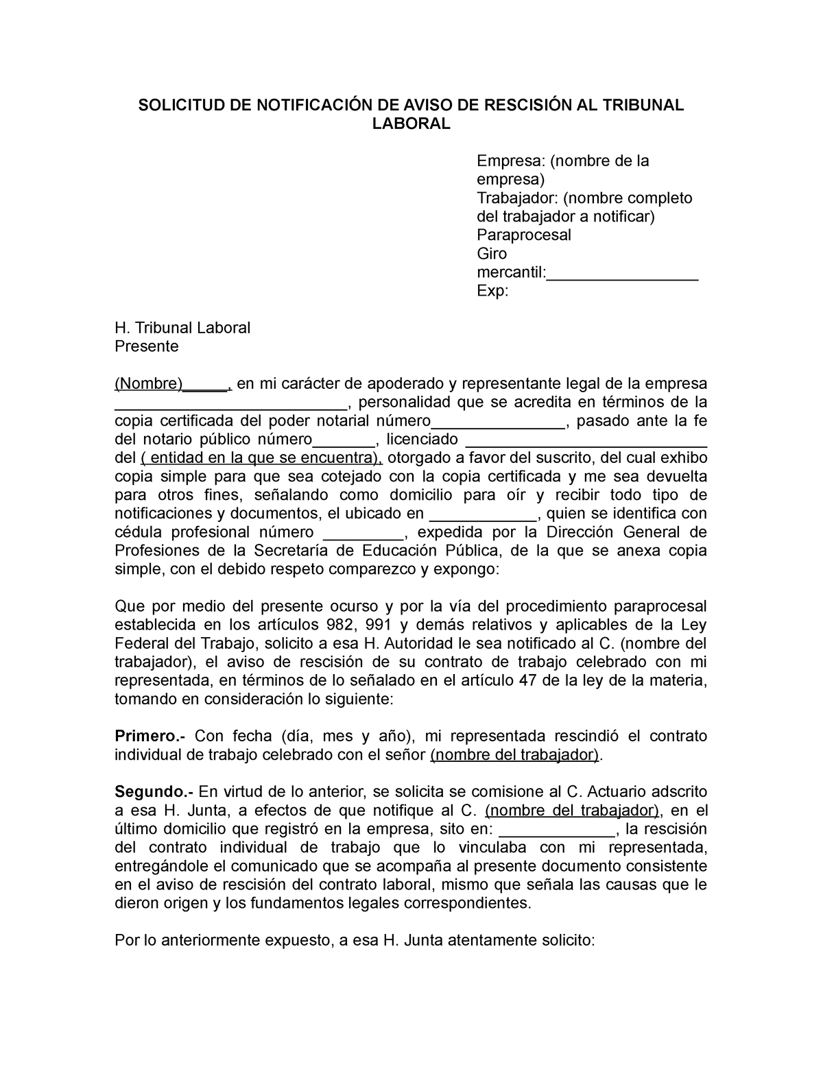 Ejemplo De Aviso De Rescision Laboral Pdf Porn Sex Pi 7998