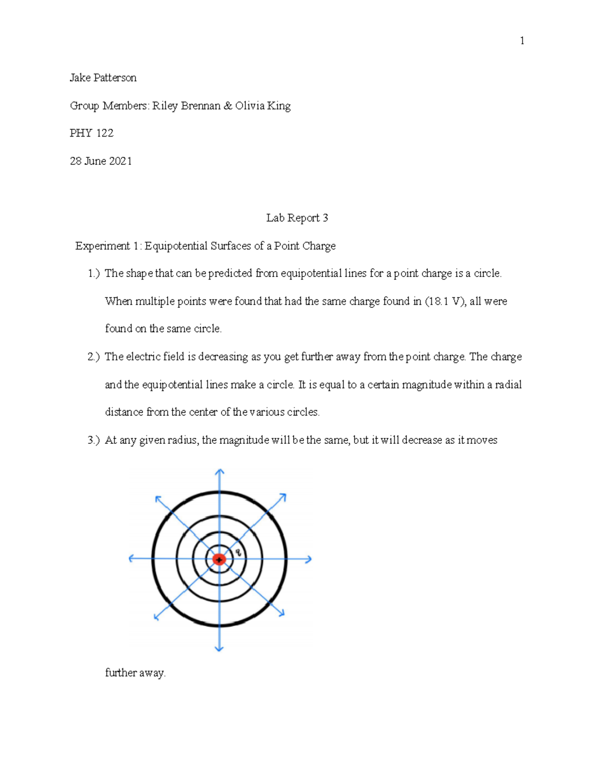 PHY 122 Lab Report 3 - Jake Patterson Group Members: Riley Brennan ...