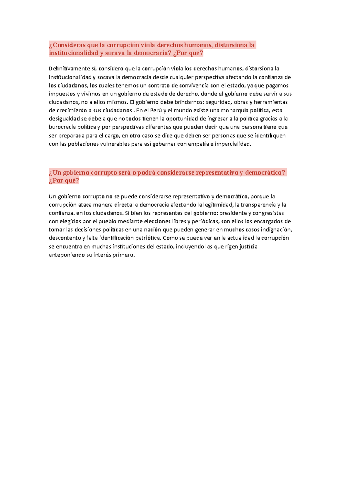 Consideras Que La Corrupción Viola Derechos Humanos - El Gobierno Debe ...