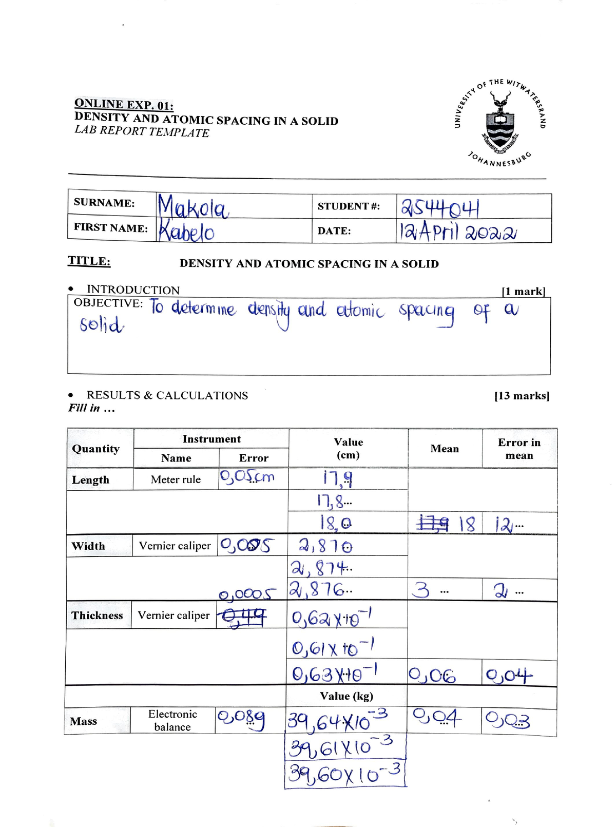 experiment 1 sp025 lab report