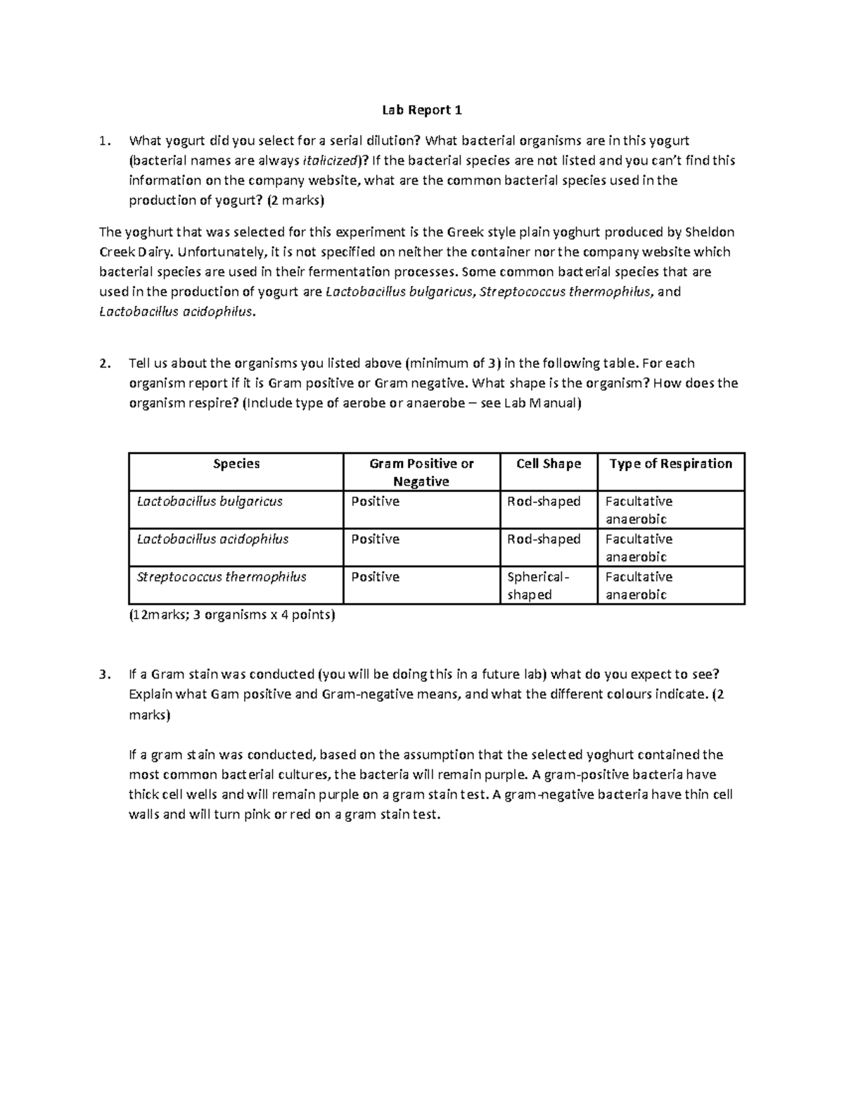 Lab Report 1 Final Lab Report 1 What yogurt did you select for a