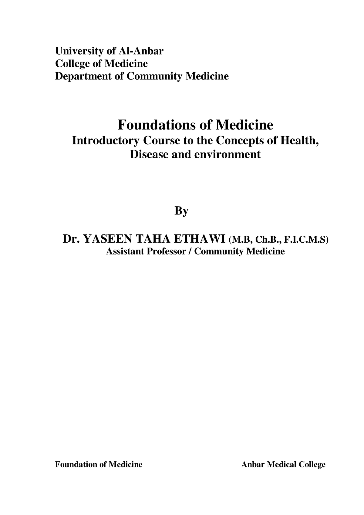 essay about community medicine