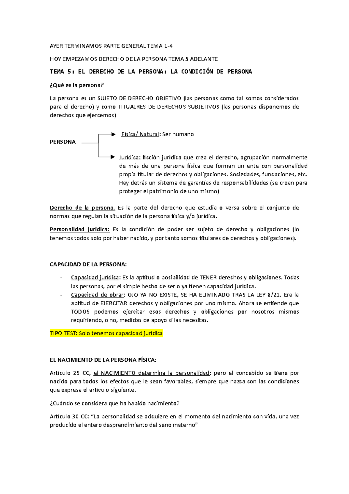 Tema 5 - Apuntes Del Tema 5 - AYER TERMINAMOS PARTE GENERAL TEMA 1- HOY ...