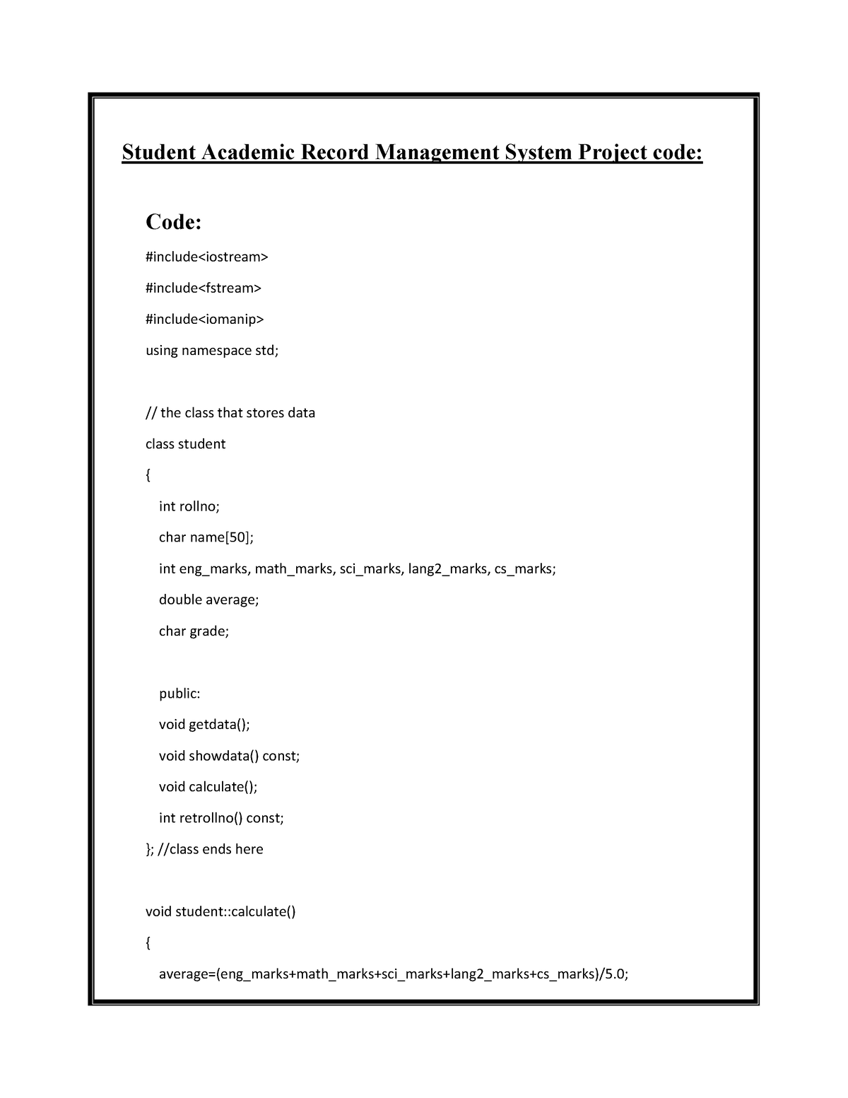 C++ Simple And Easy Student Academic Record Managment System Project ...