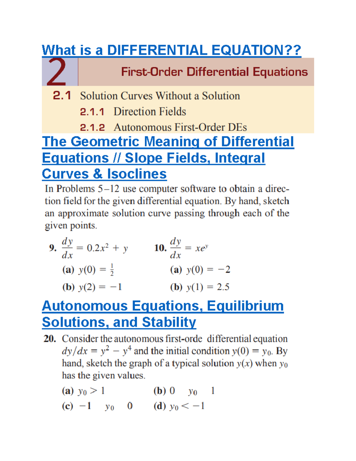 Lecture Note On ODEs-Math-4241-IUT-MAHKhan - What Is A DIFFERENTIAL ...