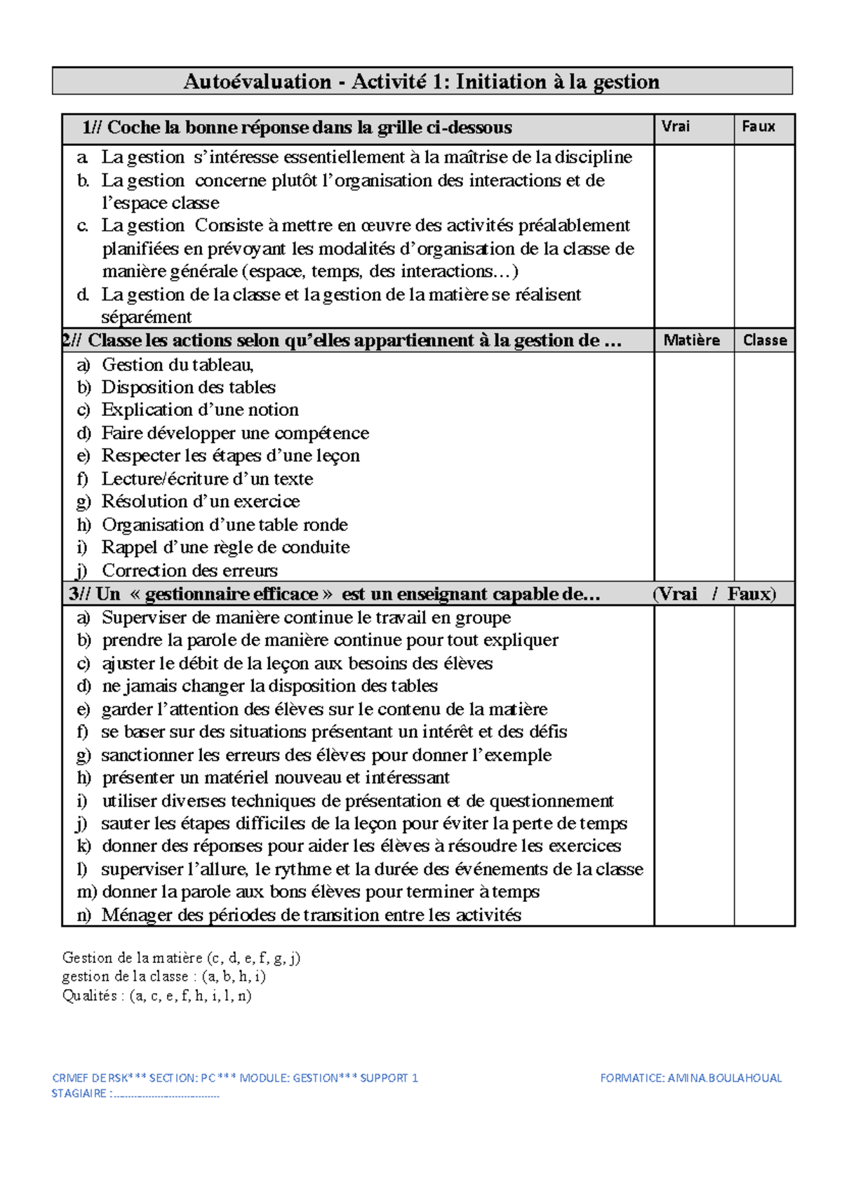 Gestion-support 1-Gestion matière&classe - CRMEF DE RSK*** SECTION: PC ...