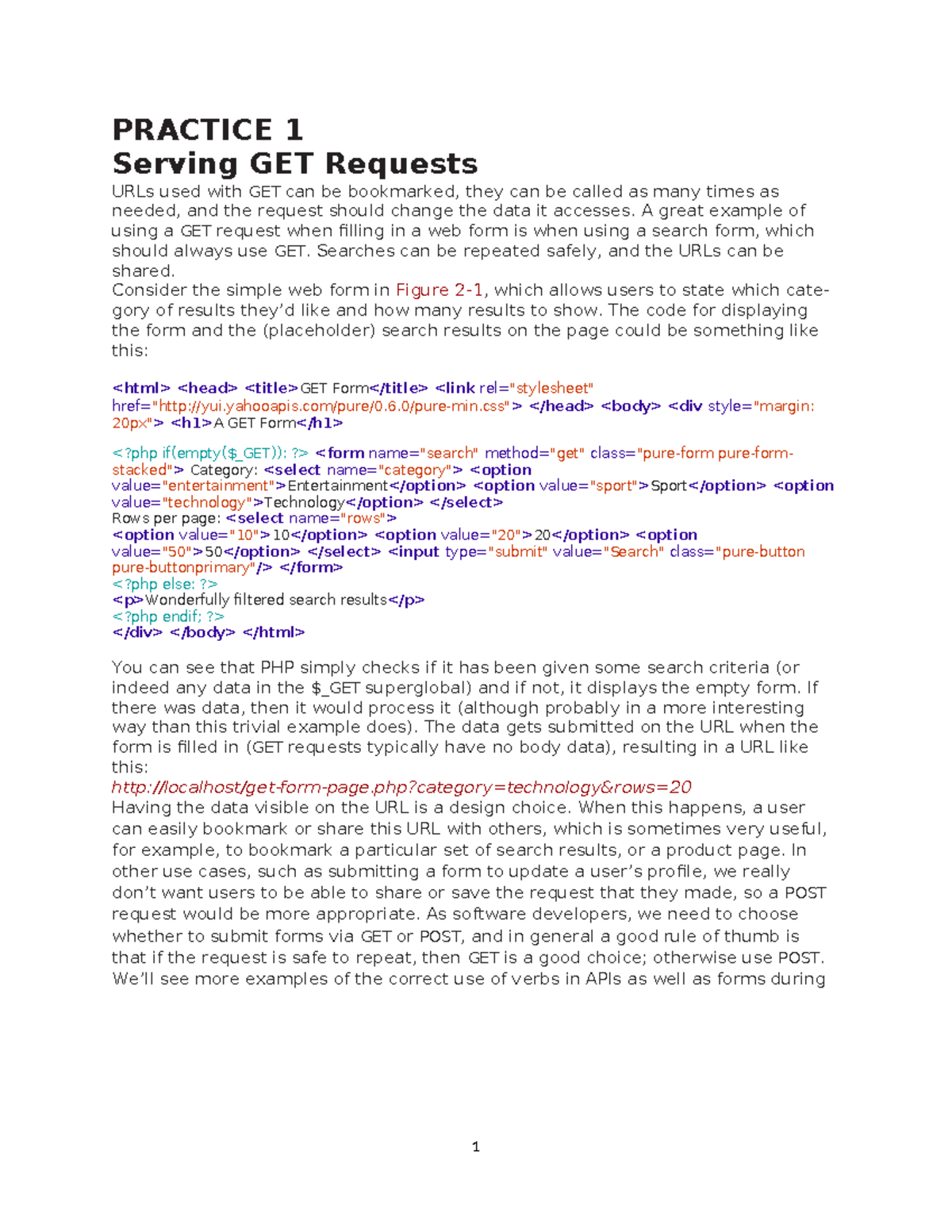 REST Practice 1 - Practical excercise to REST - PRACTICE 1 Serving GET ...
