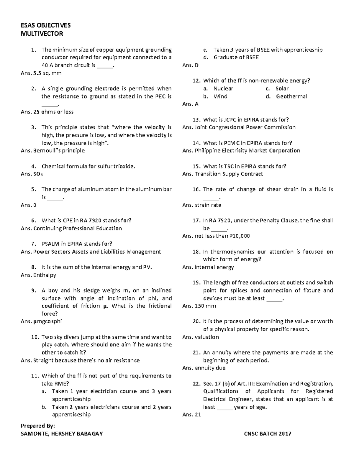 Exam 1 September 2019, questions and answers MULTIVECTOR Prepared By