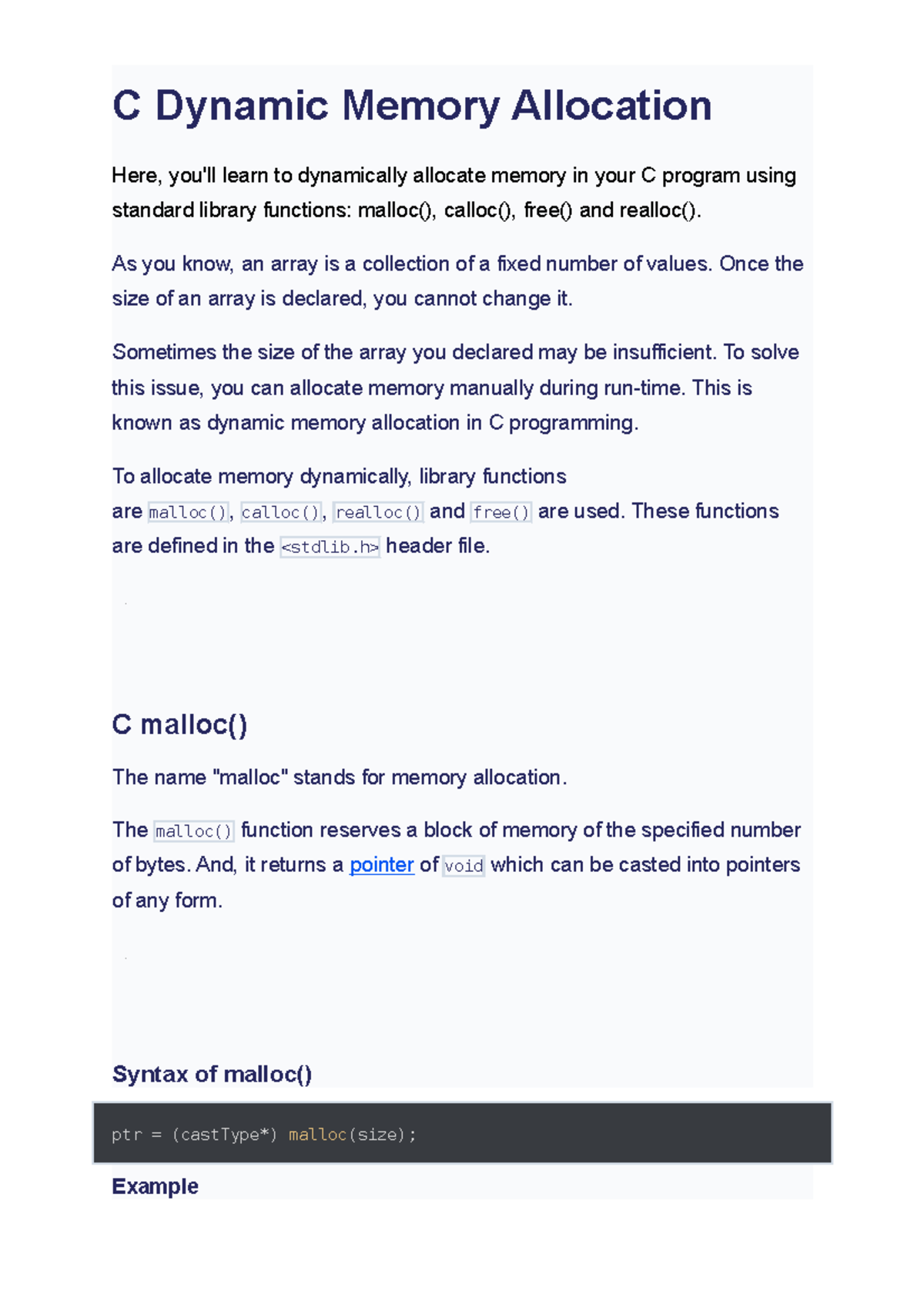 1 C Dynamic Memory Allocation 02Nov2022 - C Dynamic Memory Allocation ...