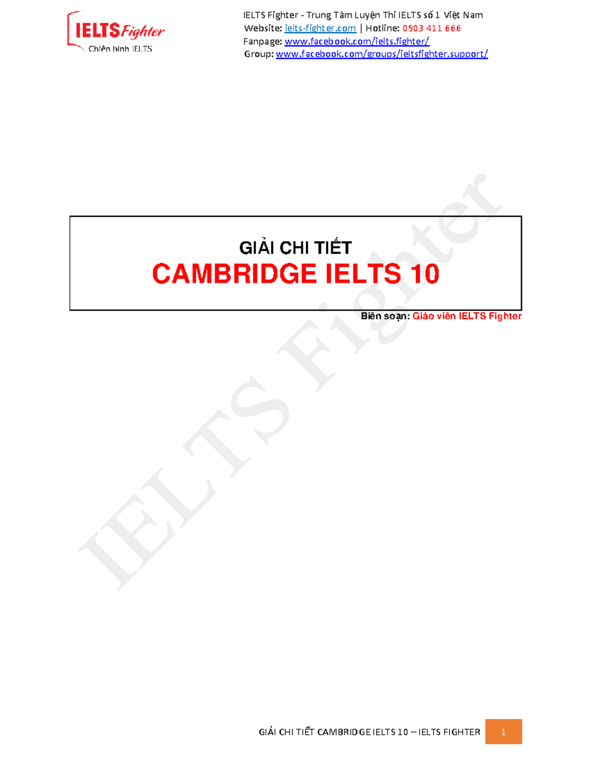 Giải chi tiết Cambridge Ielts 10 Ielts Fighter site ieltsfighter Hotline 0903 411 666