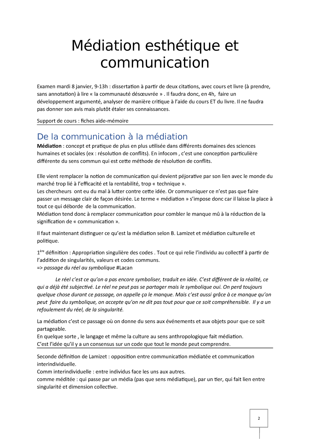 Médiation Esthétique Et Communication Comu0011 1 Uliège - 