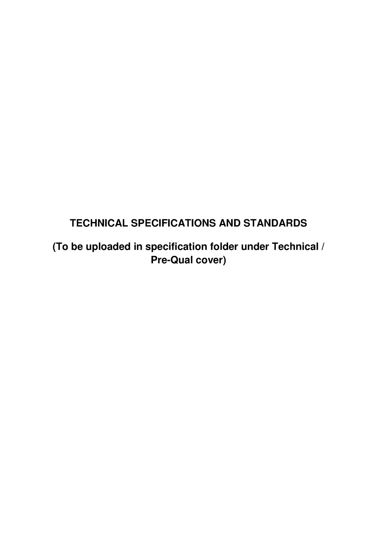 Technical Specification And Requirements - TECHNICAL SPECIFICATIONS AND ...