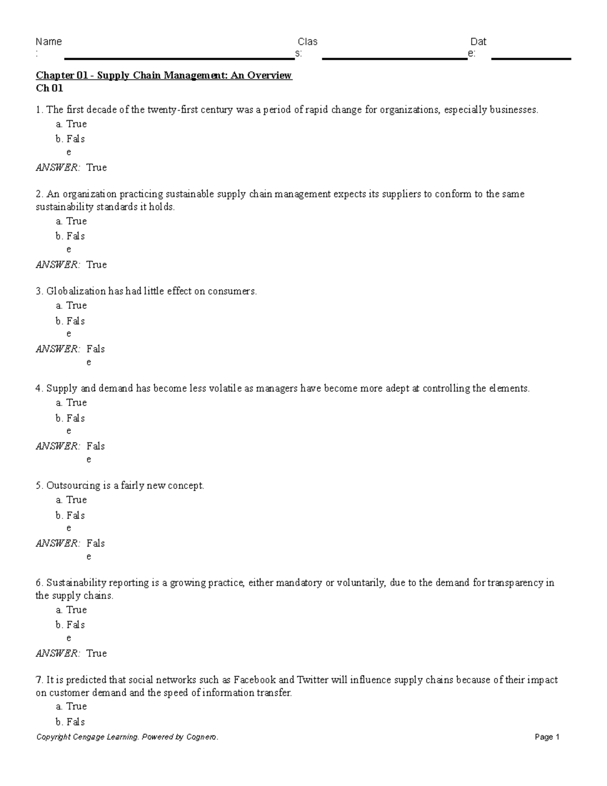 Chapter 01 Supply Chain Management An Overview - : s: e: Chapter 01 ...