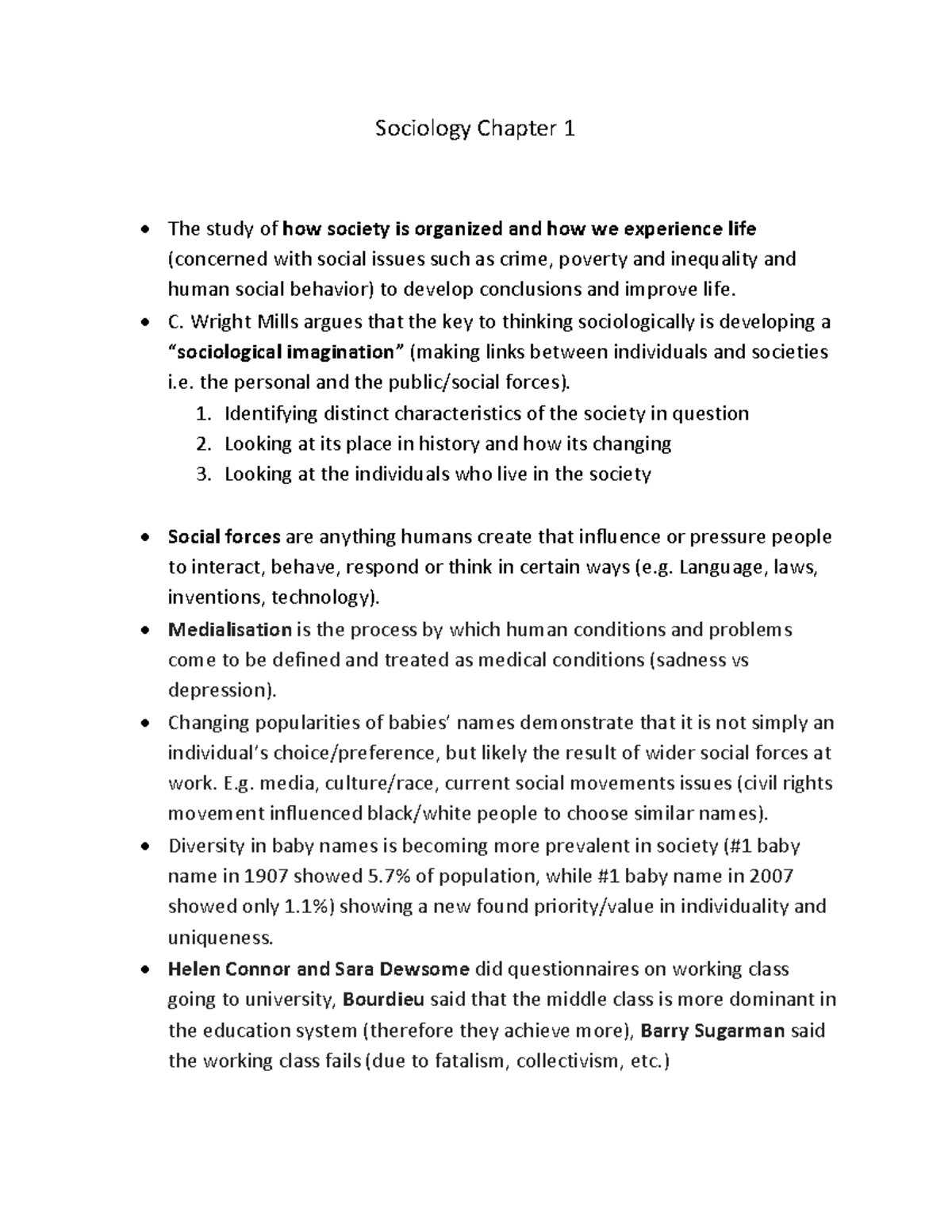 1 What Is Sociology - Sociology Chapter 1 The study of how society is ...