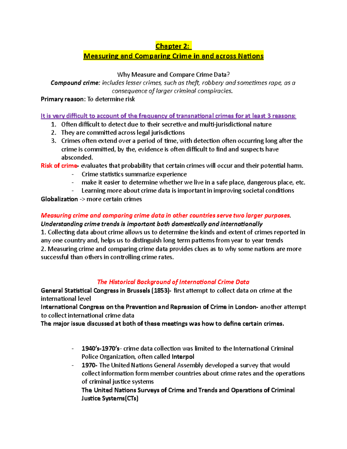Chapter 1 cje comarative criminal justice - Chapter 2: Measuring and ...