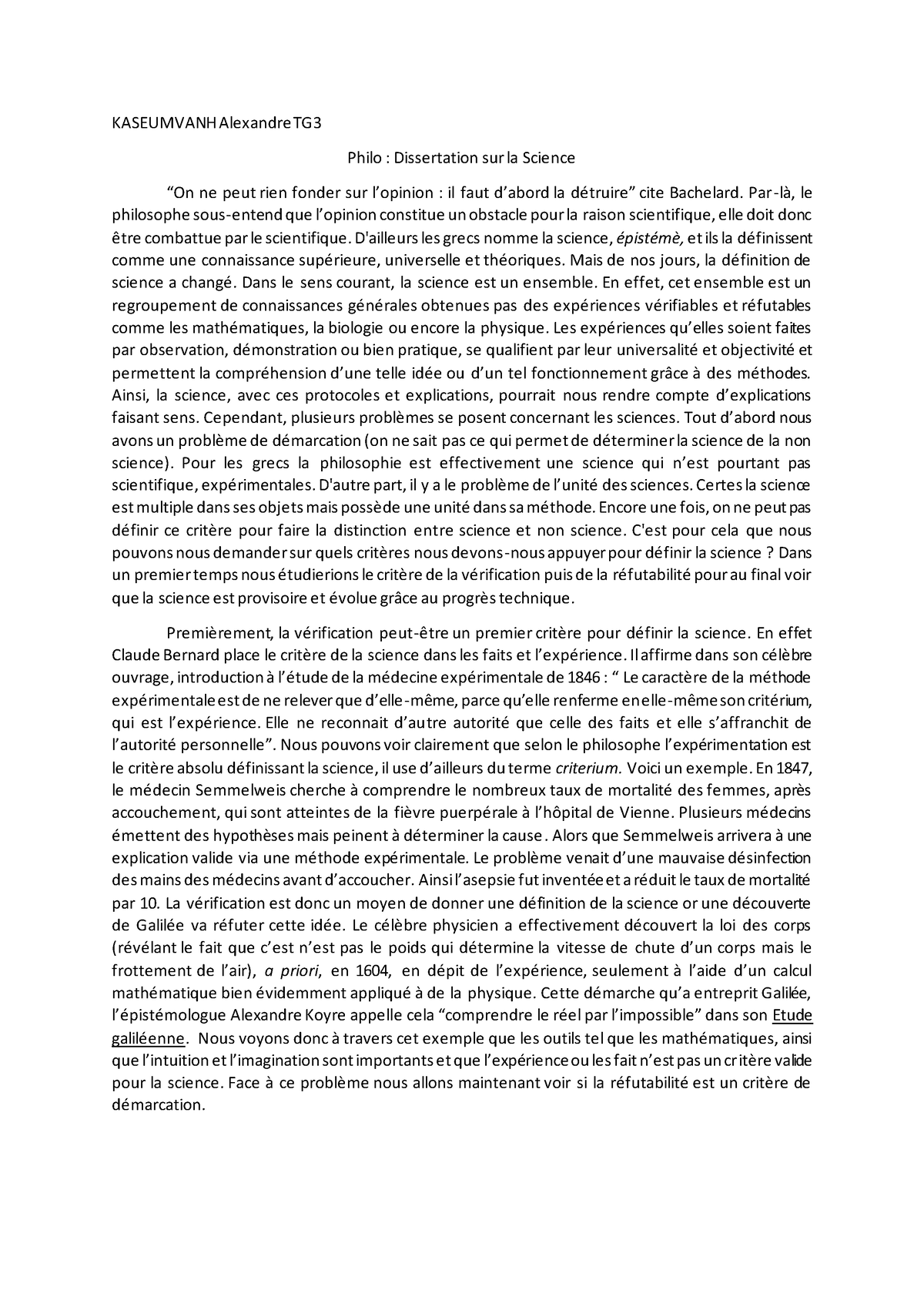 dissertation sur la science et culture