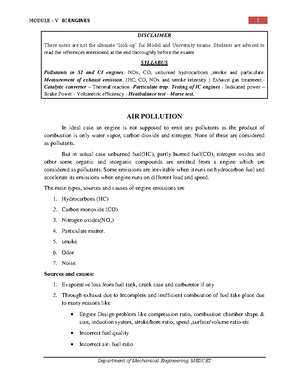 IC Engines Module-IV - DISCLAIMER These notes are not the ultimate ...