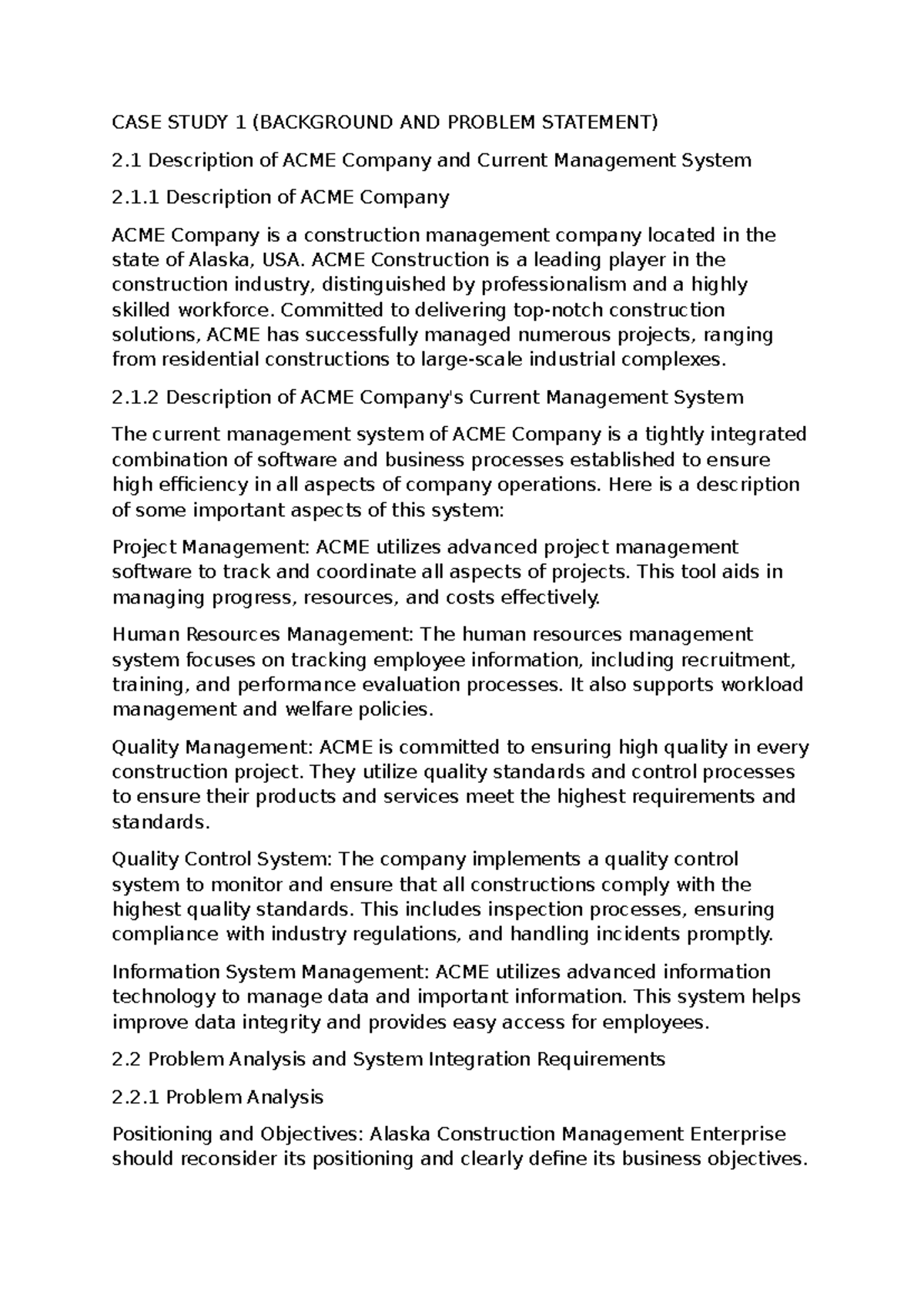 Case study 1 - hâhhaa - CASE STUDY 1 (BACKGROUND AND PROBLEM STATEMENT ...